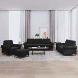 Prolenta Maison Exclusive - Ensemble de canapés 4 pièces avec coussins, velours noir