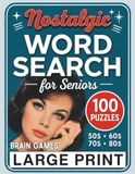 Brain Games Jeu de mots pour seniors – Grande impression : puzzles nostalgiques des années 50-80 pour la mémoire et la relaxation