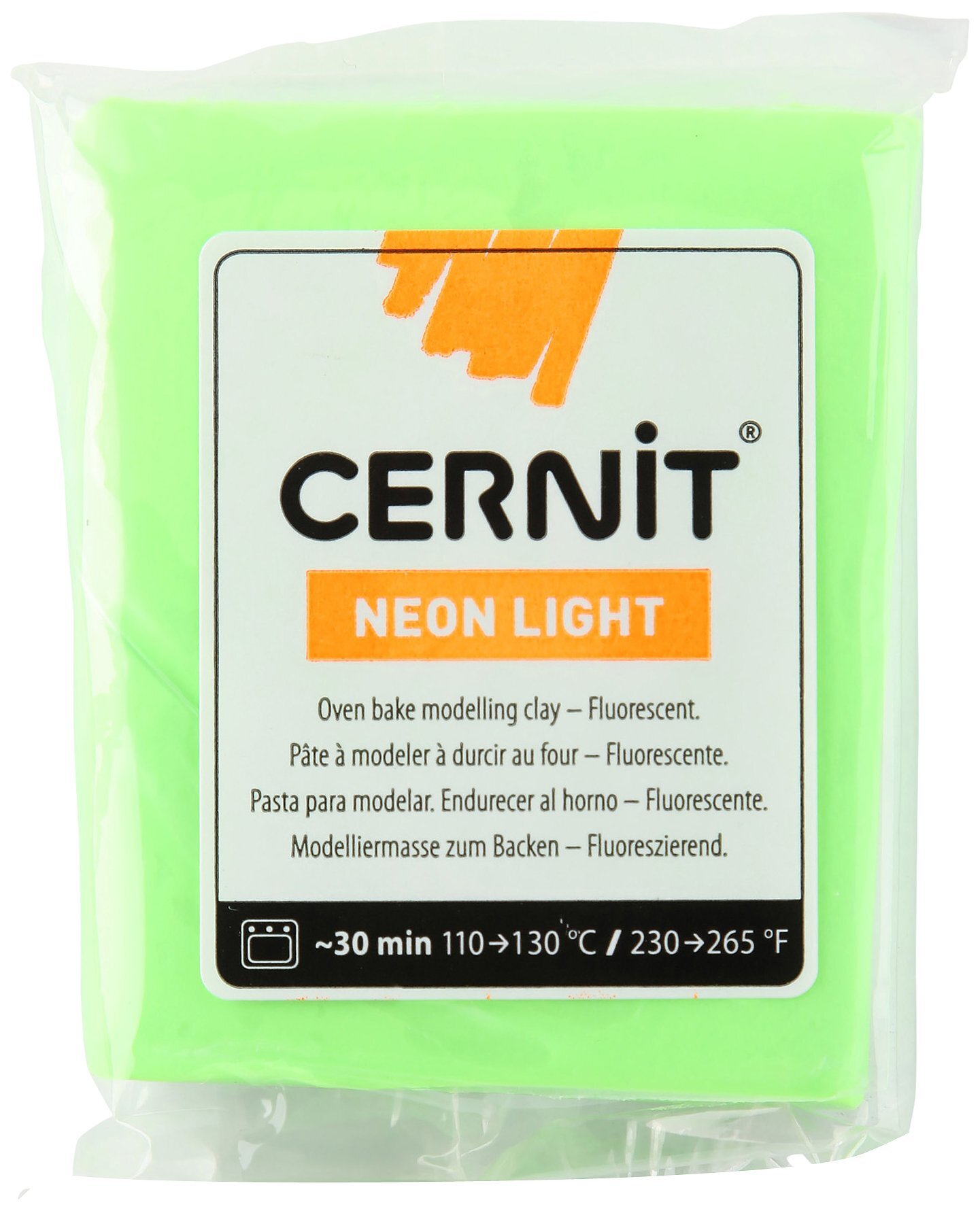 Cernit Boetseerklei Neon Groen - Cernit Neon 56g green - 6 stuk