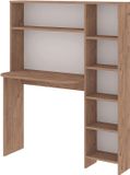 en.casa Bureau Onega met opbergrek 143x114x40 cm houtkleurig