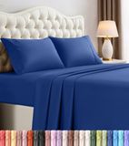 Utopia Bedding Beddengoedset met queensize bed - 4-delig beddengoed - geborsteld microvezel - krimp- en vervagingsbestendig - Gemakkelijk te onderhouden (Queen, koningsblauw)