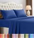 Utopia Bedding Beddengoedset met queensize bed - 4-delig beddengoed - geborsteld microvezel - krimp- en vervagingsbestendig - Gemakkelijk te onderhouden (Queen, koningsblauw)