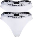 Emporio Armani Essential Cotton 2-Pack String Dames S Wit/Wit