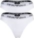 Emporio Armani Essential Cotton 2-Pack String Dames S Wit/Wit
