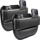 Shenzhen Haorui Industrial Technology Co., Ltd. Organiseur de siège de voiture - remplissage d'ouverture de siège de voiture en cuir de première qualité - accessoires de voiture femmes hommes - voiture SUV camion - noir 2 pièces Organiseur de voiture