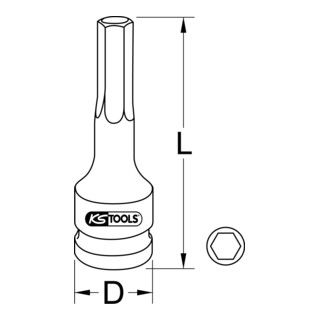 KS Tools 1/2" krachtdop bit TX, lang, T70 - 1 stuk