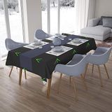 Bonamaison Tafelkleed, Anti-Mold, Sneldrogend, Waterdicht, 100% Polyester Tafellaken, Neon groene rook, 140 x 200 Cm