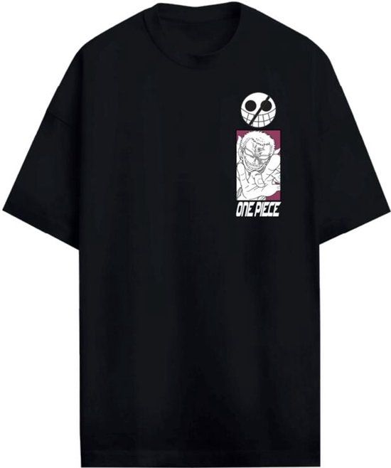 One Piece Doflamingo Heren Oversized T-shirt - Zwart - L