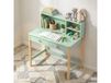 AIYAPLAY Bureau enfant en bois, bureau avec rangement, 2 tiroirs et 3 compartiments ouverts, plateau large, 90x52x105cm, vert