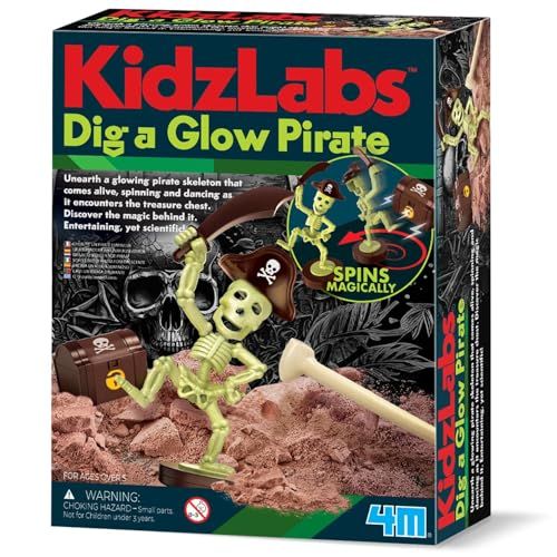 KidzLabs Graaf een gloeiende piraat, ontdek een piratenskelet, STEM Fun Learning Kit voor kinderen vanaf 5 jaar