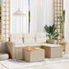 Maison Exclusive - Ensemble de meubles de jardin 5 pièces avec canapé et coussins, beige, en polyrotin