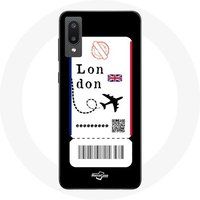 Maniacase Etui voor Samsung Galaxy A02 Vliegticket Londen