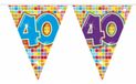 Merkloos / Sans marque 2x Mini vlaggenlijn / slinger - verjaardag 40 jaar - 300 cm