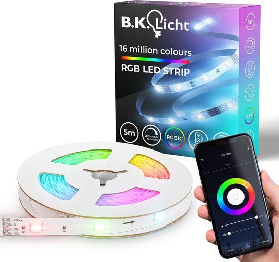 B.K.Licht - RGBIC LED Strip - 5 meter - Smart WiFi - Music Sensor - App Control