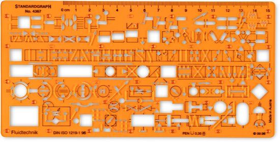 Standardgraph Sjabloon voor hydraulische en pneumatische bedieningselementen - SG-4367