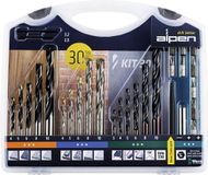 Alpen 800230100 Boor- en bitassortiment 30-delig Metaal, Steen, Beton, Metselwerk, Baksteen, Hout 3 mm, 4 mm, 5 mm, 6 mm, 8 mm, 10 mm