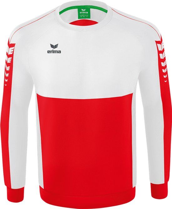 Erima Six Wings Sweatshirt Heren - Rood / Wit - Maat XL