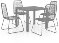 vidaXL 5-delige Tuinset PVC-rattan Zwart