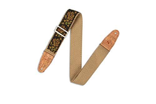 Levy's Leathers MH8P-010 Natuurlijke Hennepsingel w Cork Ends 2" - Rosa Geel Oranje op Zwart