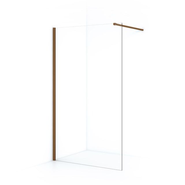 Maxaro Inloopdouche Diamond 110cm 8mm Helder Veiligheidsglas Koper
