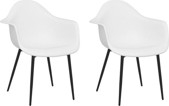 vidaXL Eetkamerstoelen 2 st PP wit