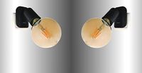 Trango Pak van 2 LED-stekkerlamp 11-259A incl. 1x 4 watt 2500K goud warmwit E27 led-lampen in mat zwart *ANNA* wandlamp, leeslamp, nachtlamp, wandlamp, keukenlamp, pluglamp