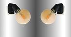 Trango Lot de 2 lampes LED à brancher 11-259A incl. 1x 4 watt 2500K or blanc chaud E27 lampes LED en noir mat *ANNA* applique, lampe de lecture, lampe de chevet, applique, lampe de cuisine, lampe à brancher