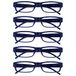 Leesbril OPULIZE The Reading Glasses Company ACE Leesbril, 5 stuks, smal montuur, veerscharnieren, donkerblauw, mannen en vrouwen, RRRRR32-3 - +2.00