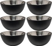 Merkloos / Sans marque Svenska Living - 6x Kommetjes/schaaltjes - Mat Zwart - RVS - Ø19 x 9.5 cm