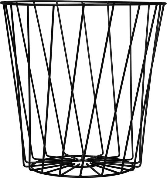 QUVIO Prullenmand - Zwart - Metaal - 25 x 25 x 25 cm