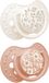 Difrax LOVI Fopspeen Dynamisch - Classy - 6 tot 18 Maanden - Blossom - Wit & Oranje - 2 Stuks