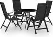 vidaXL 5-delige Bistroset Zwart Metaal