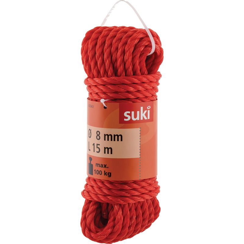 Koord gedraaid Rood 8mm (15m)