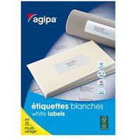 APLI-Agipa - Permanente kleeflaag - wit - 199.6 x 144.5 mm 50 etiket(ten) (25 vel(len) x 2 etiketten