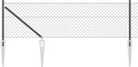 vidaXL Gaashek met grondpennen 10 x 0,4 m PVC-Coated Staal Grijs Mesh