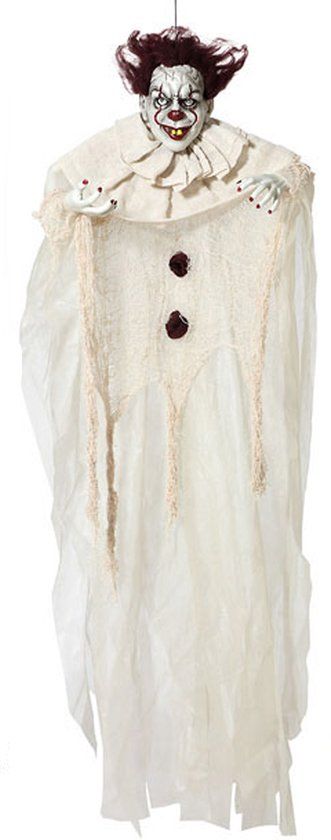 Atosa Killer clown hangdecoratie - 130 cm - Beige