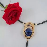 Sylvie Monthulé - Clit Sieraad Excite | Goud | Blauw | Katoen | Maat 54