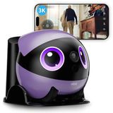 Enabot EBO Air 2 Plus FamilyBot, interactieve robot, 3K verrijdbare thuisbewaking, bewakingscamera met KI-chat (ChatGPT) en auto-patrouille & twee-weg audio en videogesprekken (mist lila)