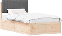 vidaXL Bedframe with Padded Headboard Dark Grey 100 x 200 cm