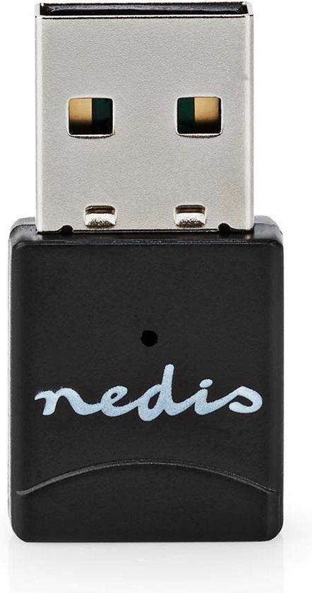 Nedis Netwerk-Dongel - Wi-Fi - AC600 - 2.4/5 GHz (Dual Band) - USB2.0 - Wi-Fi-snelheid totaal: 600 Mbps - Windows 10 / Windows 11 / Windows 8