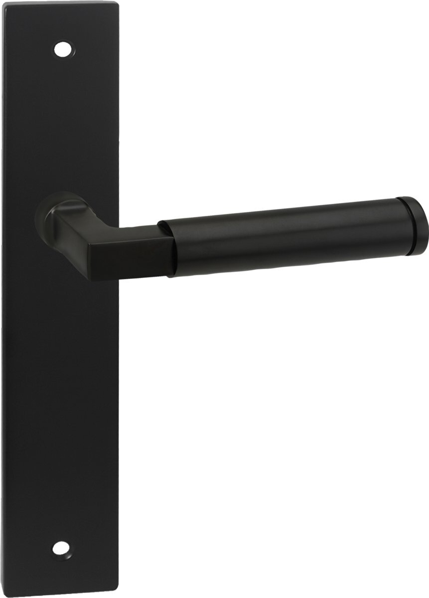 Impresso binnendeurbeslag Aston - Vierkant deurschild met schroef- Aluminium - Zwart