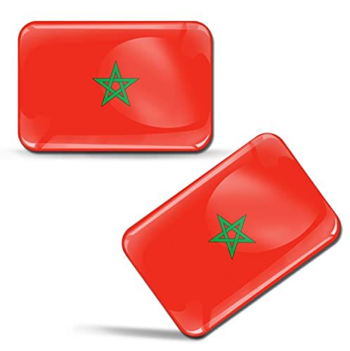 SkinoEu 2 x 3D-stickers Marokko vlag Marokkaanse vlag F 201