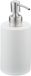 Merkloos Relaxdays Zeeppompje - Moderne Zeepdispenser - 180 ml - Wit - Polyresin en Roestvrij Staal