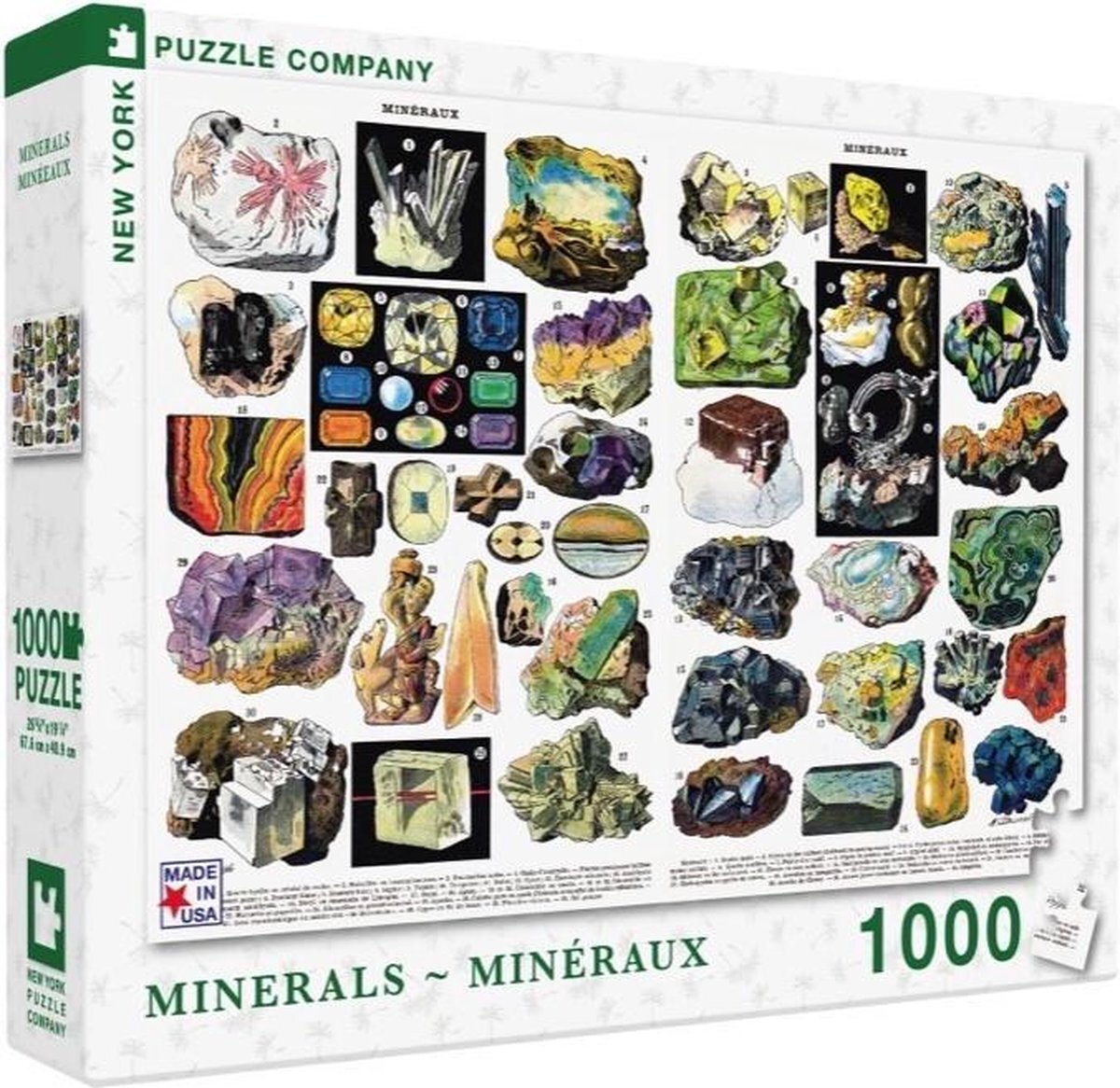 The New York Puzzle Company Minerals & Gems - NYPC Vintage Images Collectie Puzzel 1000 Stukjes