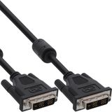 InLine DVI-D kabel, digitaal 24+1 male / male, dual link, 2 ferrieten, 3m