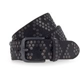 b.belt Leren Riem 40 mm Full Leather Belt With Mixed Rivets W85 Black Zwart