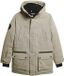 Superdry City Padded Parka Jacket Heren Jas - Stone Donkergrijs - Maat S