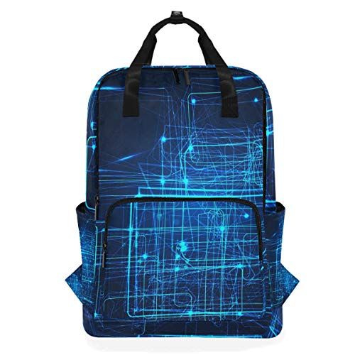 MONTOJ Travel Rugzak Blauw High Tech Licht Patroon School Rugzak