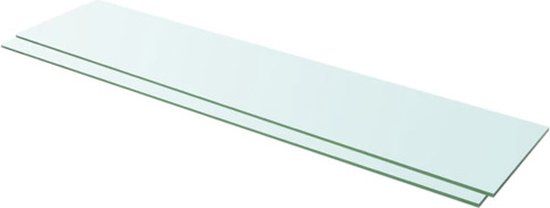 vidaXL Schappen 2 st 110x25 cm glas transparant
