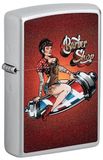 Originele Zippo Originele Zippo aansteker – Barber Shop Pin-Up, chroom met opdruk
